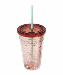 16oz 450ml double wall reusable tumbler with straw and lid 1