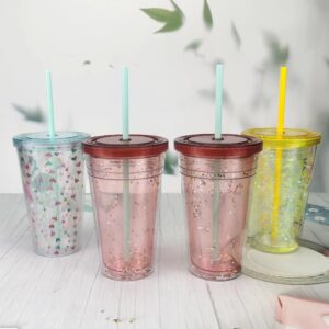 16oz 450ml double wall reusable tumbler with straw and lid 11