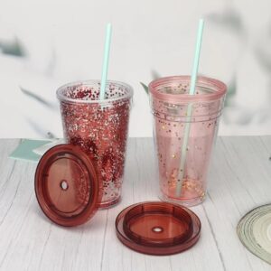 16oz 450ml double wall reusable tumbler with straw and lid 13