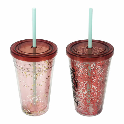 16oz 450ml double wall reusable tumbler with straw and lid 3