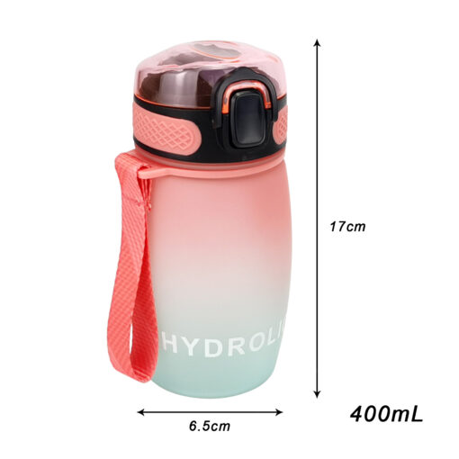 400ml Water Bottles with Times to Drink and Straw 2