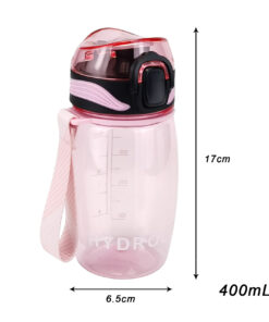 400ml motivational water bottle with time marker 11