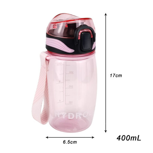 400ml motivational water bottle with time marker 11