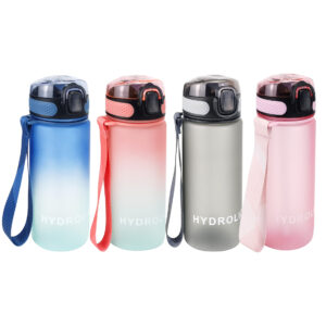 600ml Water Bottles with Times to Drink and Straw 3