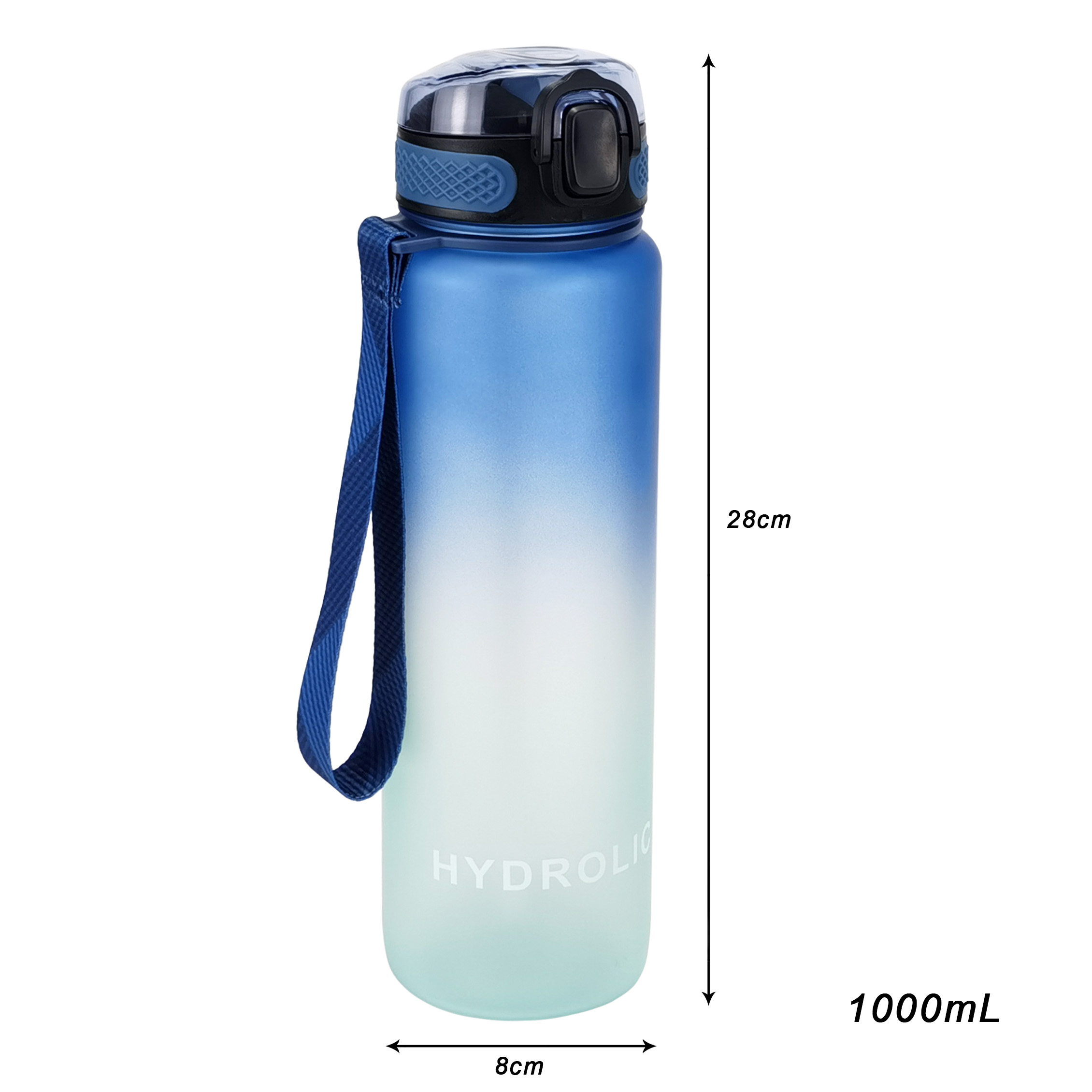 600ml Water Bottles with Times to Drink and Straw 6