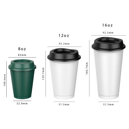 8oz 250ml single wall coffee cups reusable with lid 2