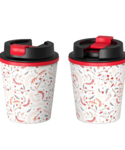 8oz double wall reusable plastic coffee cup with lids 21