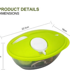 1200ml plastic salad box with leak proof salad dressings container 1