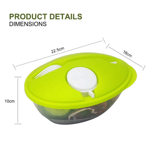 1200ml plastic salad box with leak proof salad dressings container 1