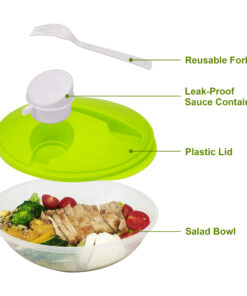 1200ml plastic salad box with leak proof salad dressings container 6