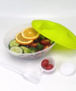 1200ml plastic salad box with leak proof salad dressings container 8