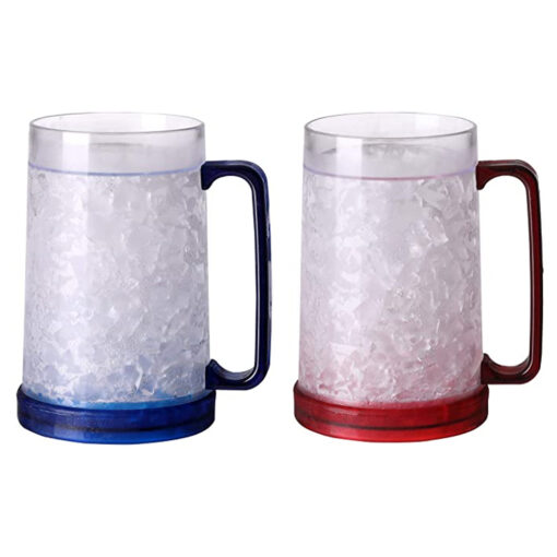 16oz double wall gel beer mugs freezer iced 1