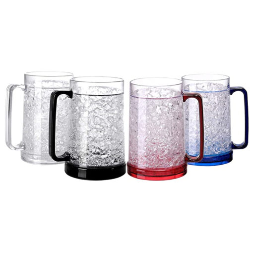 16oz double wall gel beer mugs freezer iced 6