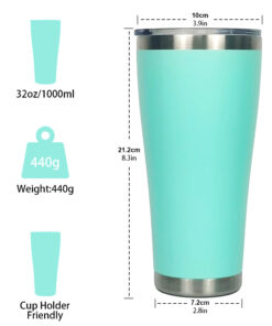 32oz 1000ml Stainless Steel Vacuum Insulated Double Wall Travel Tumbler Durable Insulated Coffee Mug 1