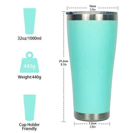 32oz 1000ml Stainless Steel Vacuum Insulated Double Wall Travel Tumbler Durable Insulated Coffee Mug 1