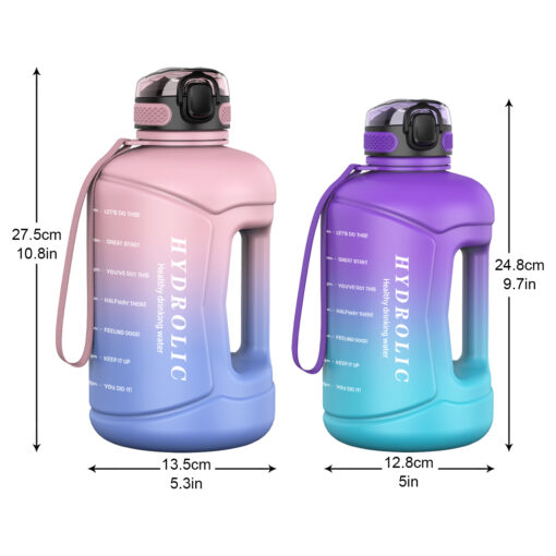 74oz 2200ml Water Bottle with Straw & Time Marker 10