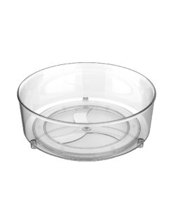 9“ clear space plastic lazy susan cabinet organizer 1