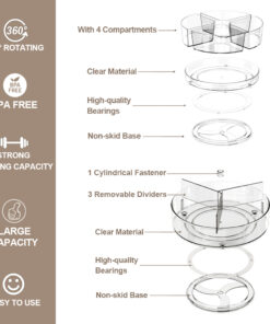 Plastic Condiment Spice with Dividers for Cabinet Kitchen Countertop 1