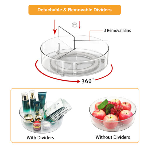 Plastic Condiment Spice with Dividers for Cabinet Kitchen Countertop 5